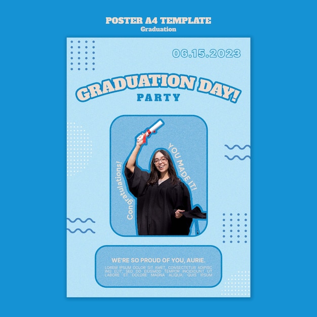 PSD gratuito plantilla de póster del día de graduación