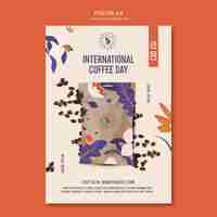 PSD gratuito plantilla de póster del día internacional del café