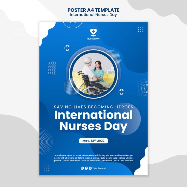 Plantilla de póster del día internacional de la enfermera