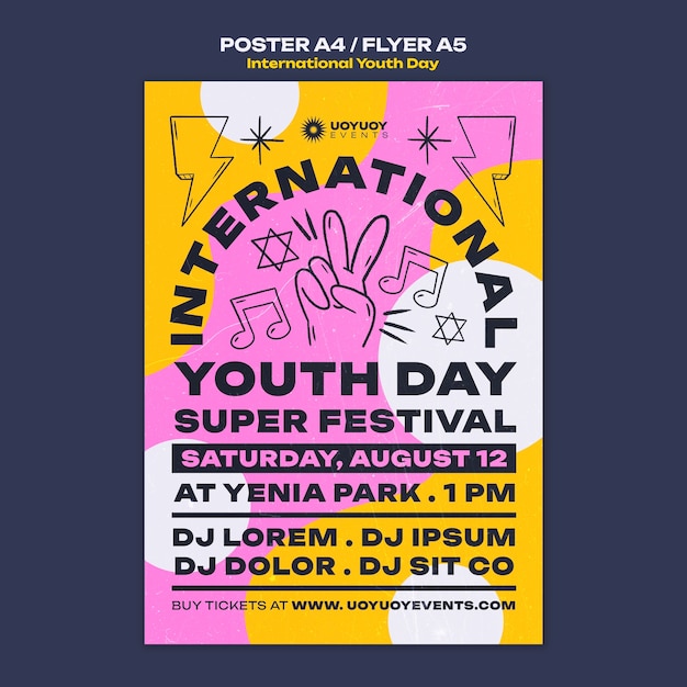 Plantilla de póster del día internacional de la juventud