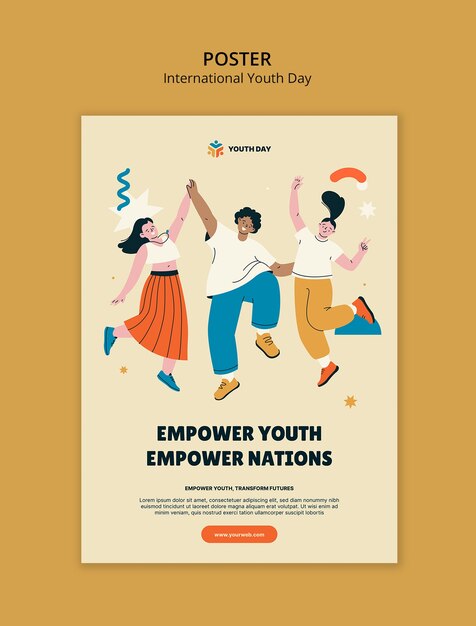 Plantilla de póster del día internacional de la juventud