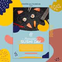PSD gratuito plantilla de póster del día internacional del sushi