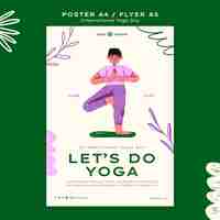 PSD gratuito plantilla de póster del día internacional del yoga