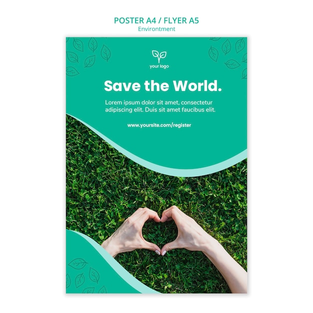 Plantilla de póster con día del medio ambiente