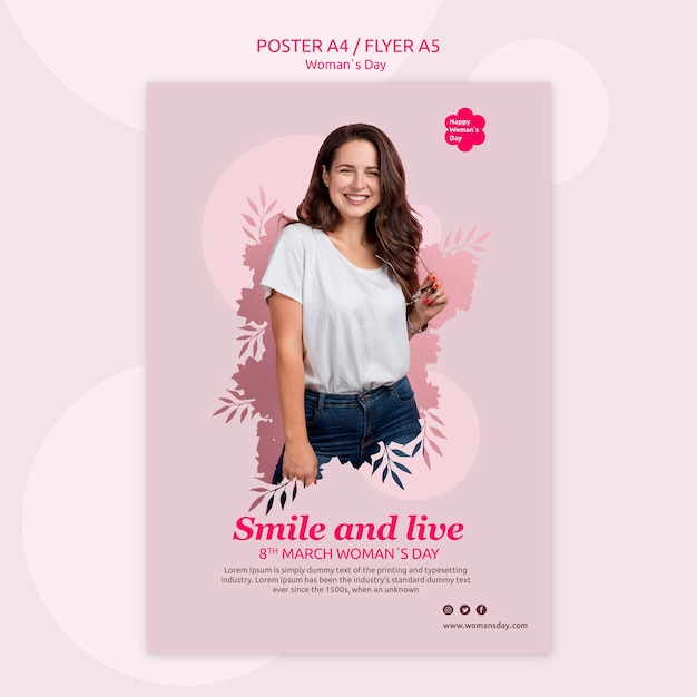 PSD gratuito plantilla de póster del día de la mujer