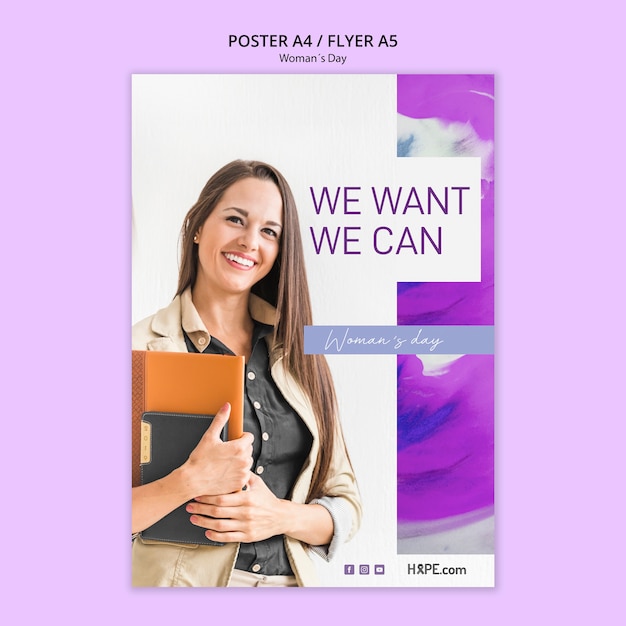 PSD gratuito plantilla de póster del día de la mujer