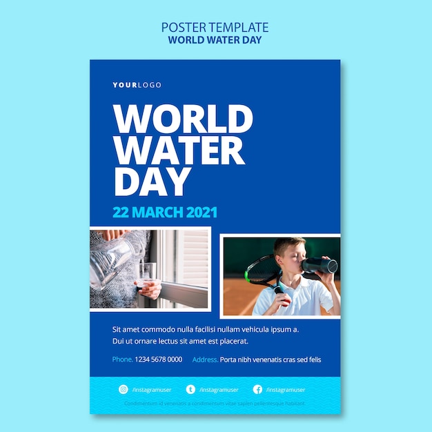 Plantilla de póster del día mundial del agua