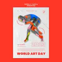 PSD gratuito plantilla de póster del día mundial del arte