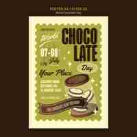 PSD gratuito plantilla de póster del día mundial del chocolate