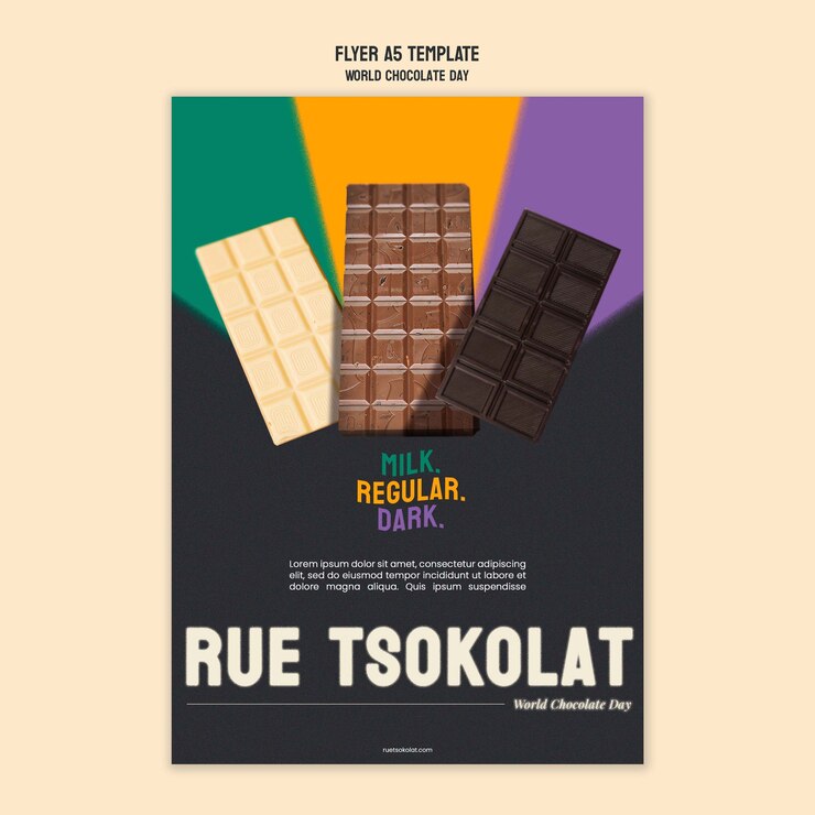 PSD gratuito plantilla de póster del día mundial del chocolate