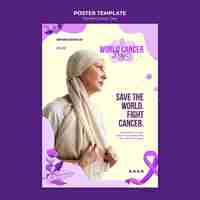 PSD gratuito plantilla de póster del día mundial contra el cáncer