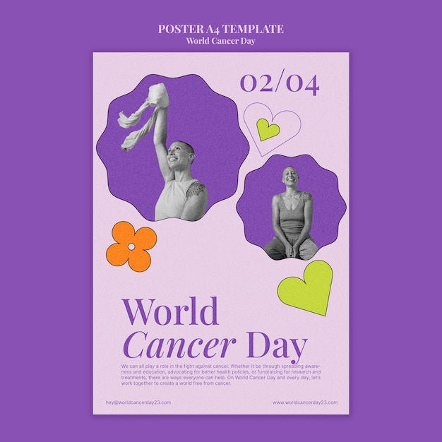 Plantilla de póster del día mundial contra el cáncer