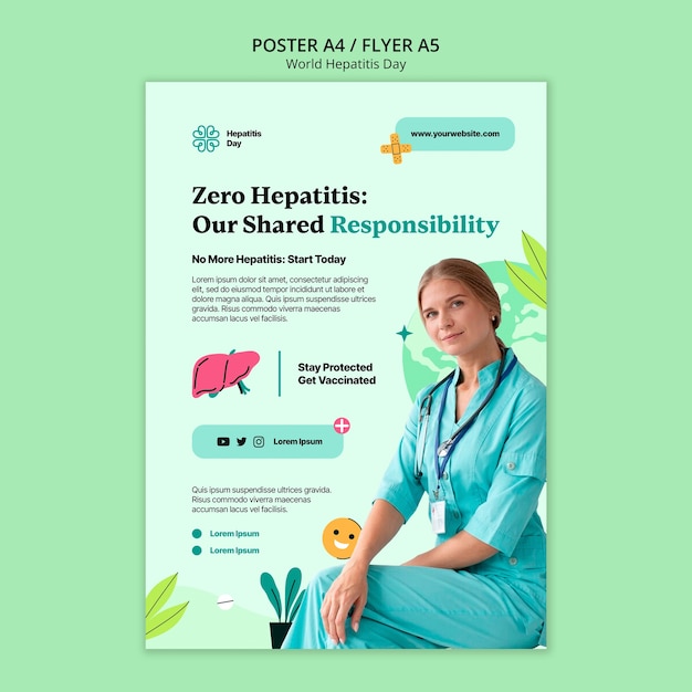 PSD gratuito plantilla de póster del día mundial de la hepatitis