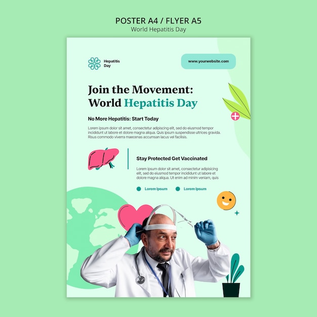 PSD gratuito plantilla de póster del día mundial de la hepatitis