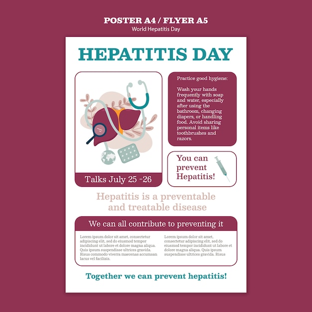 PSD gratuito plantilla de póster del día mundial de la hepatitis