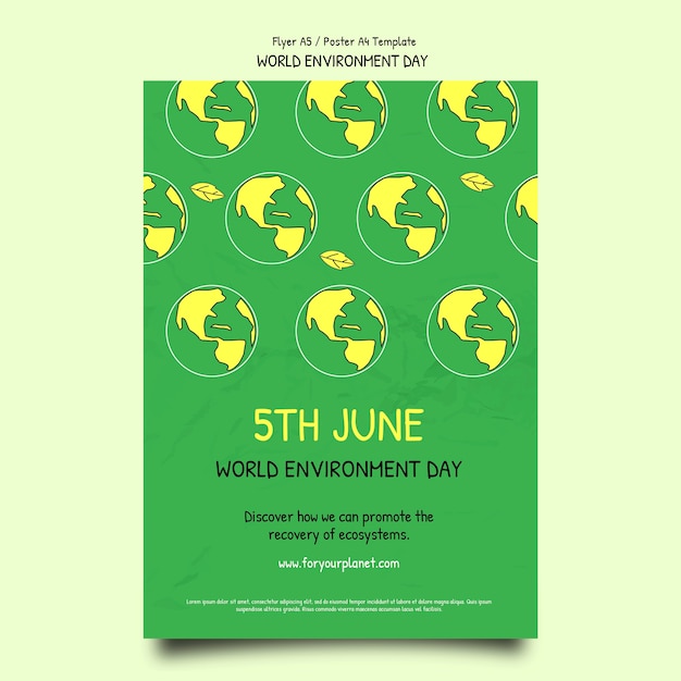 PSD gratuito plantilla de póster del día mundial del medio ambiente
