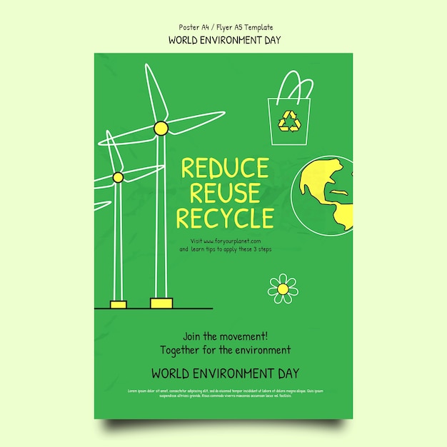 Plantilla de póster del día mundial del medio ambiente
