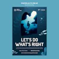 PSD gratuito plantilla de póster del día mundial del océano