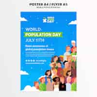 PSD gratuito plantilla de póster del día mundial de la población