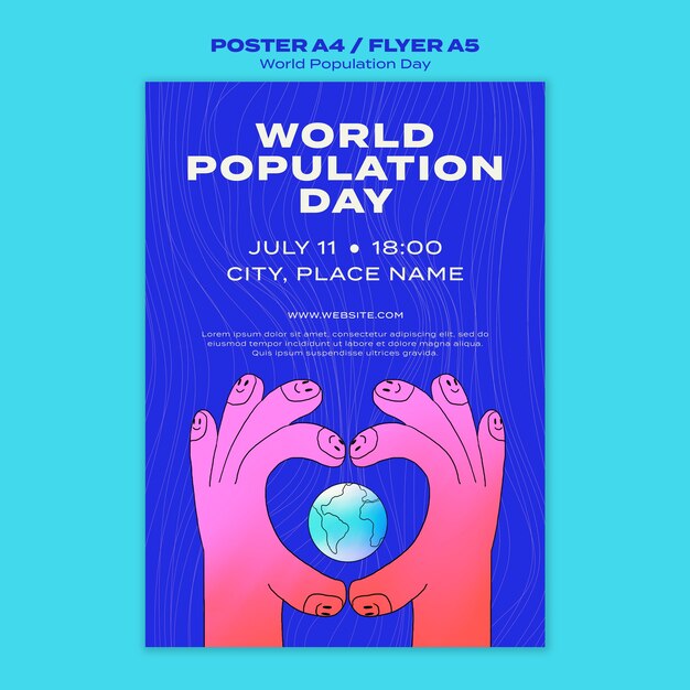 Plantilla de póster del día mundial de la población