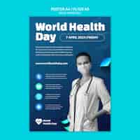 PSD gratuito plantilla de póster del día mundial de la salud con degradado