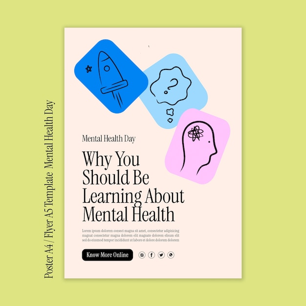 Plantilla de póster del día mundial de la salud mental