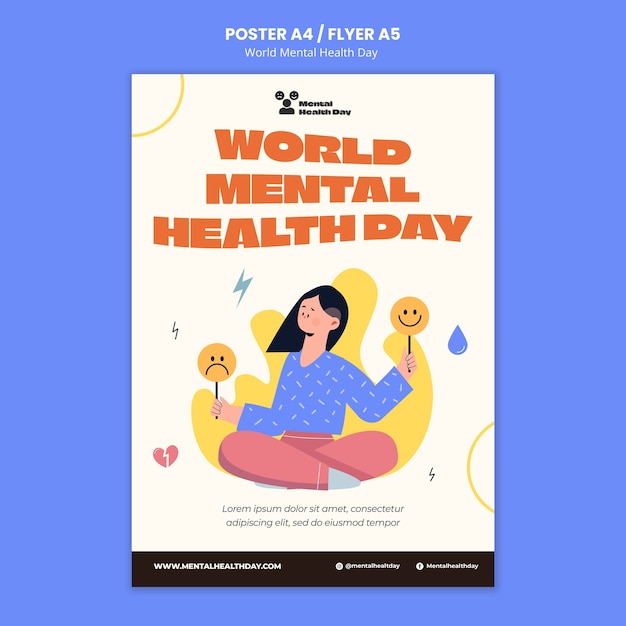 Plantilla de póster del día mundial de la salud mental