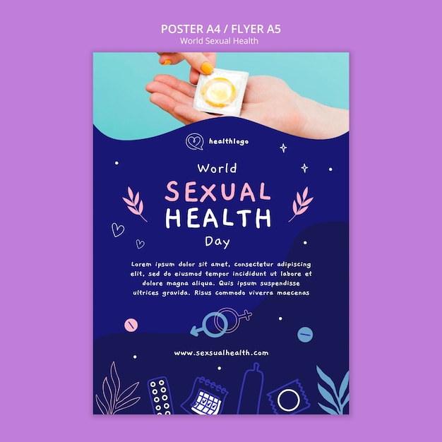 PSD gratuito plantilla de póster del día mundial de la salud sexual