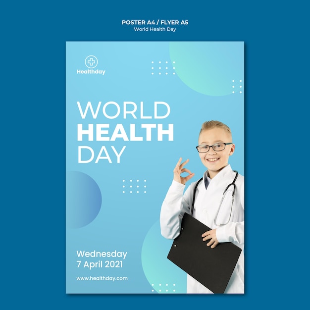 Plantilla de póster del día mundial de la salud