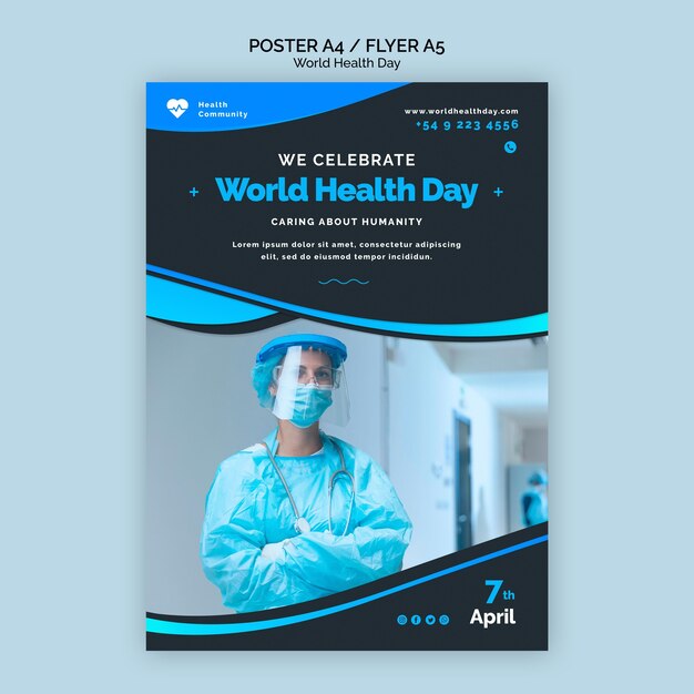 Plantilla de póster del día mundial de la salud