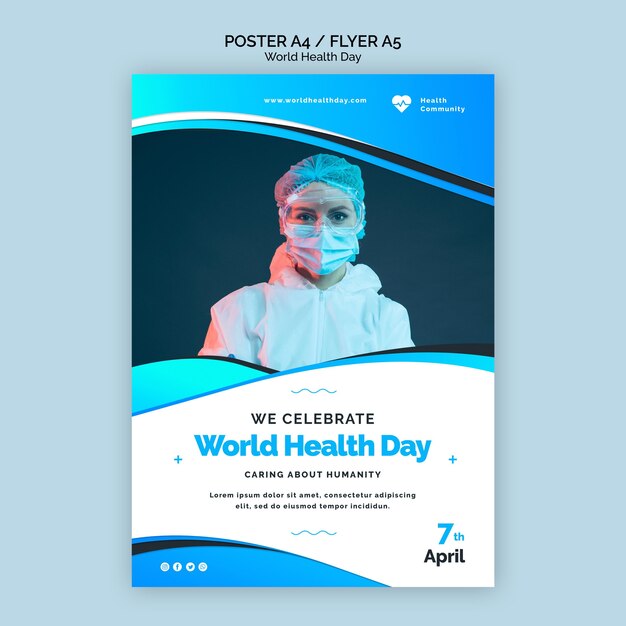 Plantilla de póster del día mundial de la salud