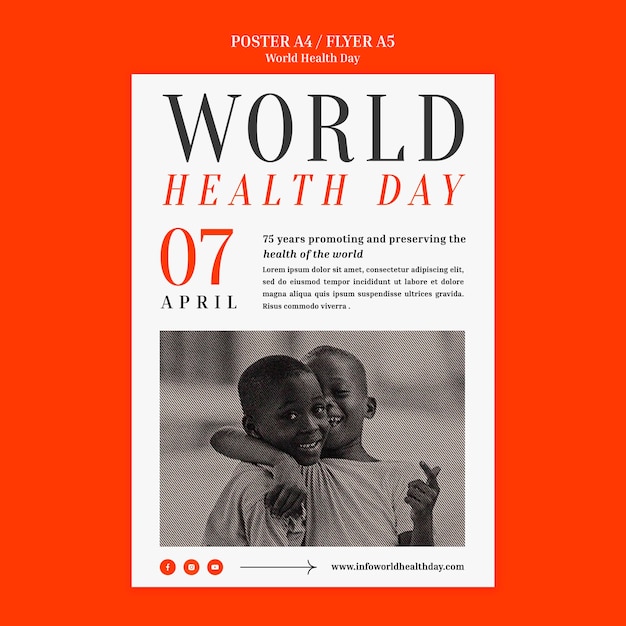 PSD gratuito plantilla de póster del día mundial de la salud