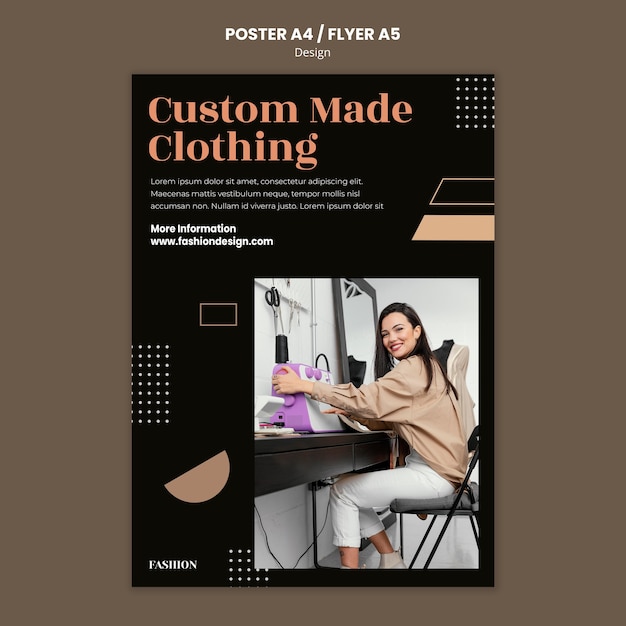 Plantilla de póster para diseñador de moda