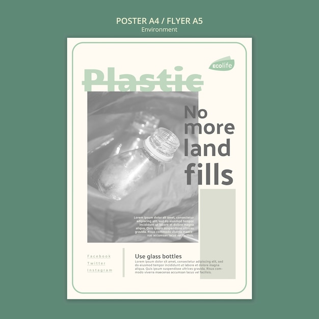 PSD gratuito plantilla de póster con diseño ambiental