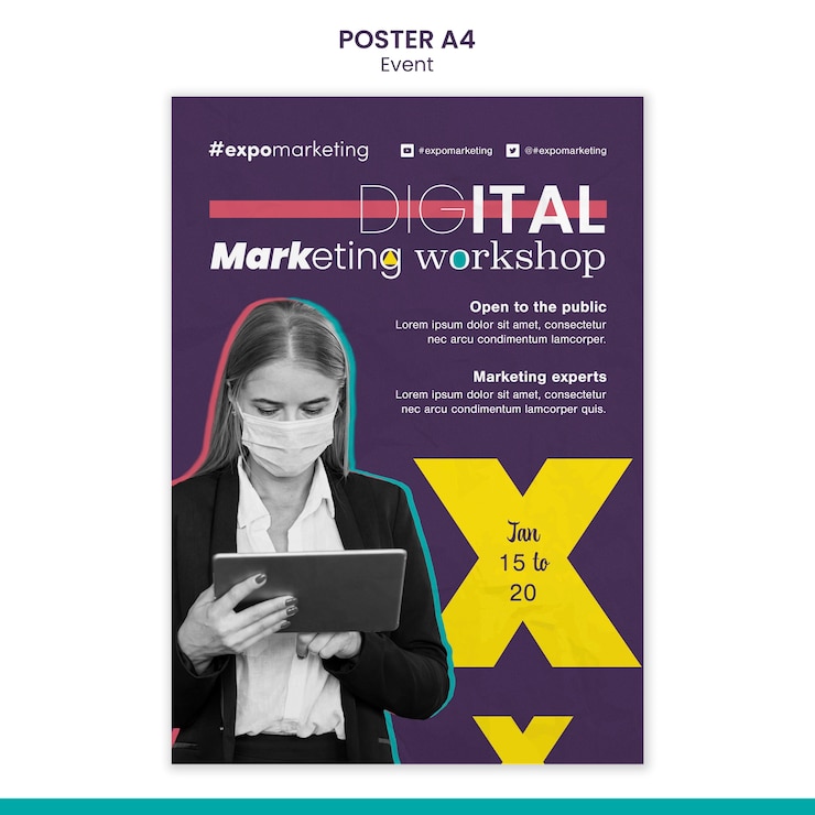 PSD gratuito plantilla de póster de diseño de eventos