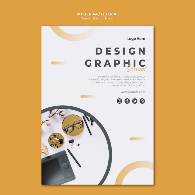 PSD gratuito plantilla de póster de diseño gráfico