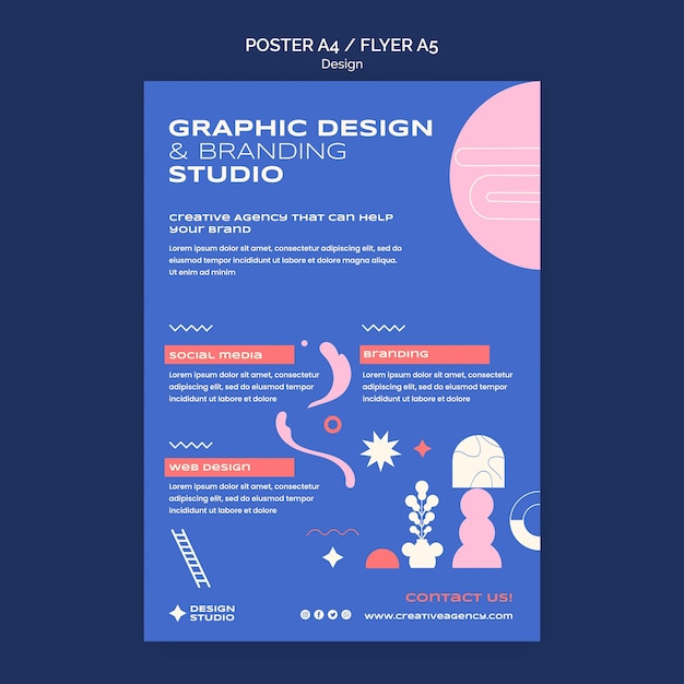 PSD gratuito plantilla de póster de diseño gráfico