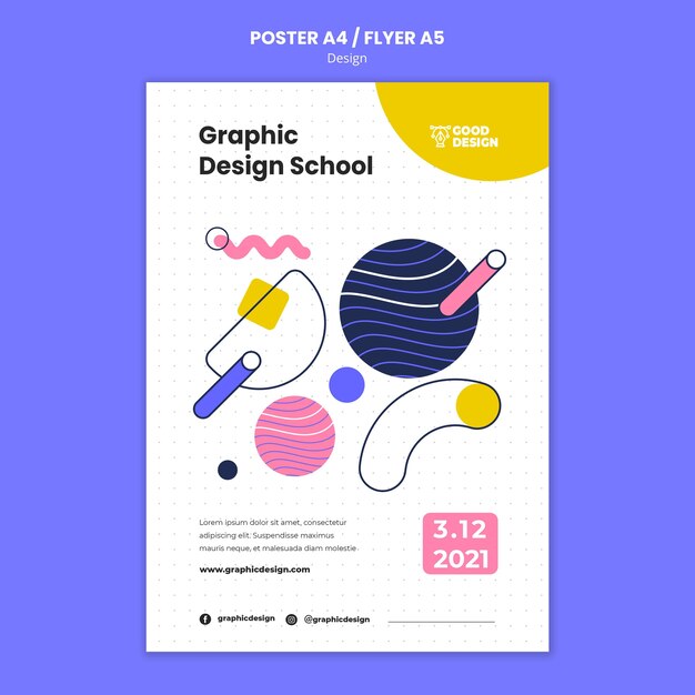 Plantilla de póster para diseño gráfico