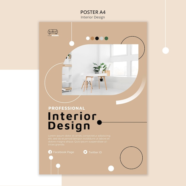 Plantilla de póster de diseño de interiores