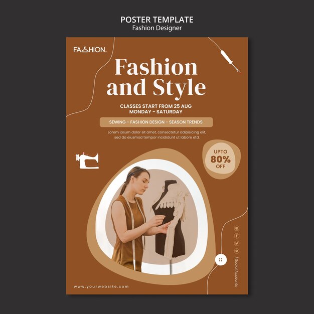 Plantilla de póster de diseño de moda