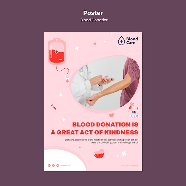 Plantilla de póster de donación de sangre