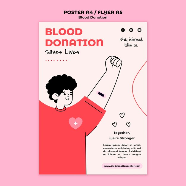 Plantilla de póster de donación de sangre
