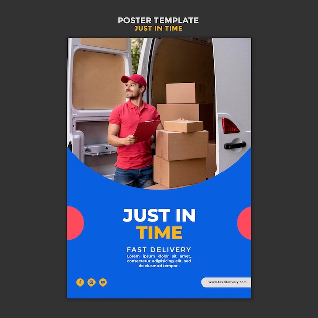 Plantilla de póster de empresa de entrega