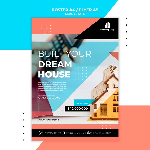 Plantilla de póster para empresa inmobiliaria.