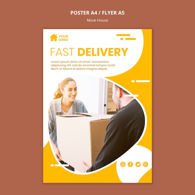 Plantilla de póster para empresa de mudanzas