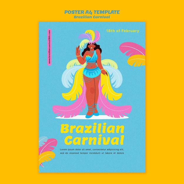 PSD gratuito plantilla de póster de entretenimiento de carnaval