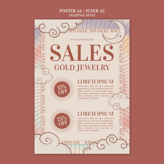 Plantilla de póster de estilo celestial