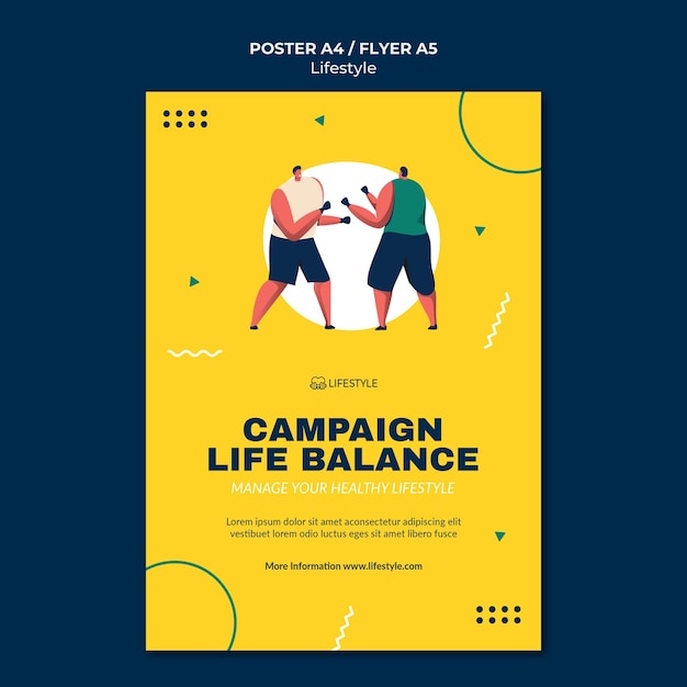 PSD gratuito plantilla de póster de estilo de vida