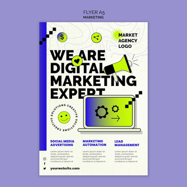 Plantilla de póster de estrategia de marketing