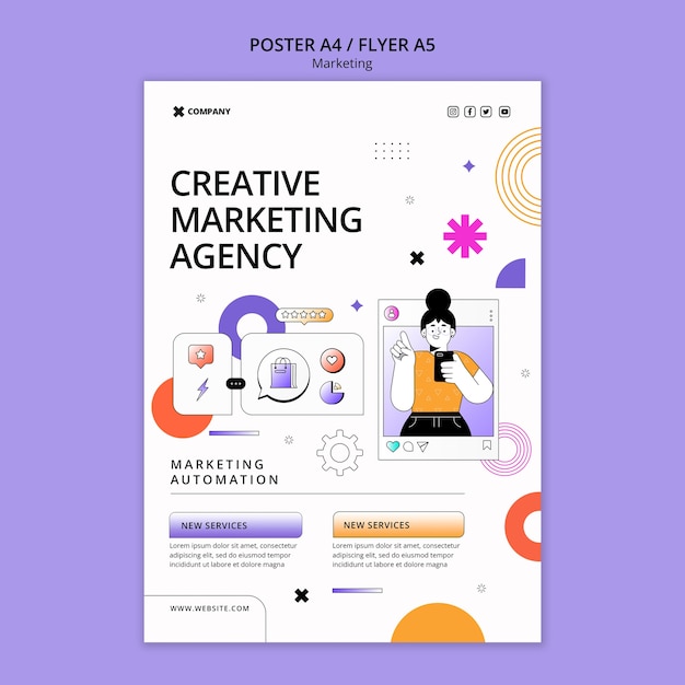 Plantilla de póster de estrategia de marketing